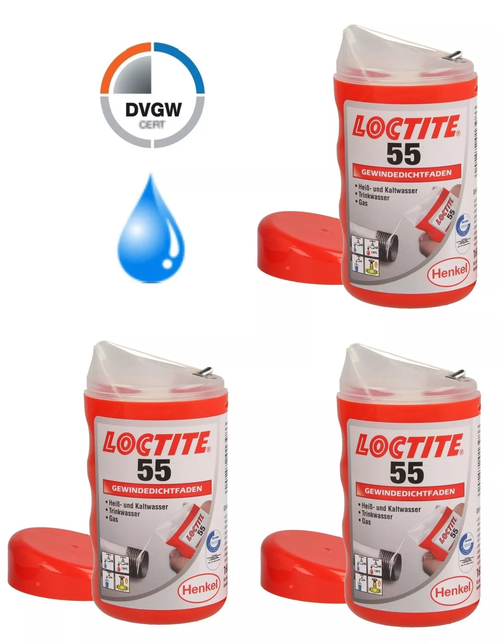 Loctite 55 Gewindedichtfaden 160 m DVGW Trinkwasser zertifiziert Hanf-Ersatz