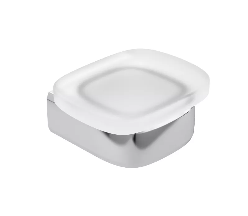 VIGOUR Seifenhalter derby style mit Glas verchromt | DESSH