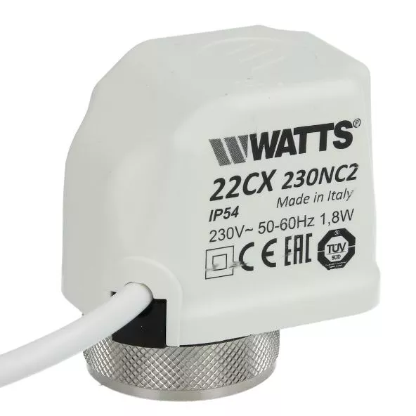Watts Stellantrieb 230V Fußbodenheizung M30 x 1,5 22CX 230V Stromlos geschlossen Nr.: 10029671