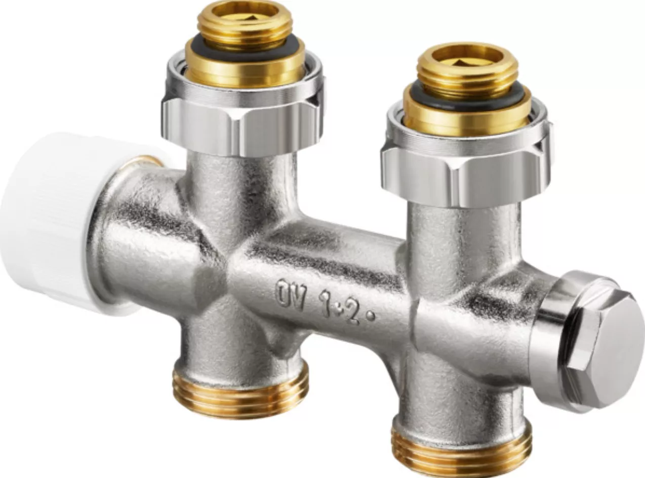 Oventrop Anschlussarmatur Multiblock TU Ein-Zweirohr Anschluss AG 1/2" Durchgang | 1184033