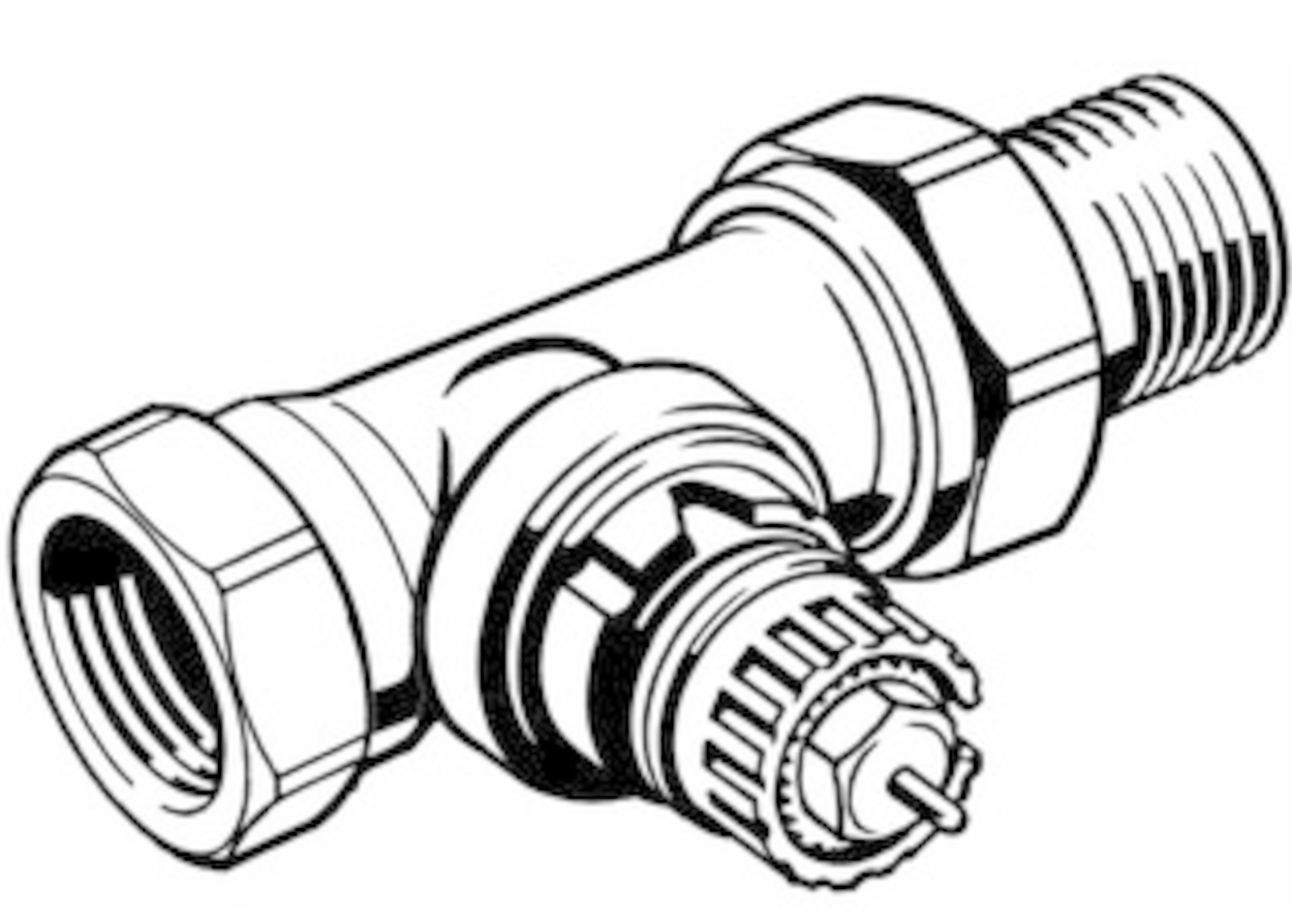 Danfoss Ventilunterteil RA-N 15 1/2" Durchgang matt vernickelt | 013G0034
