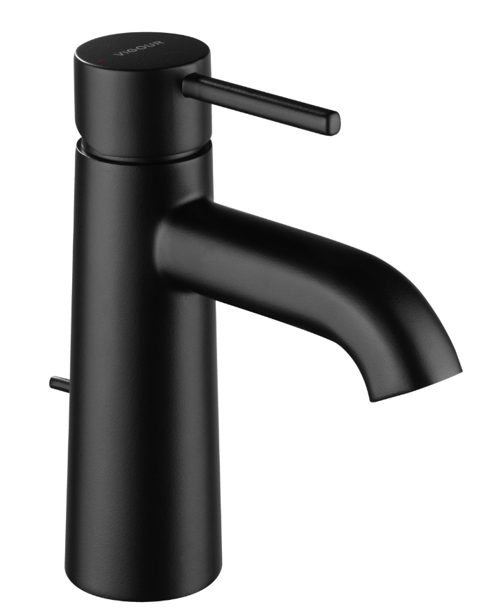 VIGOUR individual Einhand-Waschtischbatt. grace mit Ablaufgarnitur, schwarzmatt | GRSM