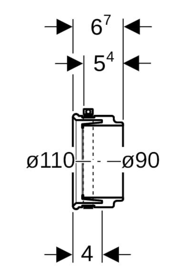 Geberit Übergangsmanschette Silent PP DN100 x 90 von Guss auf Silent PP |  367.009.16.1