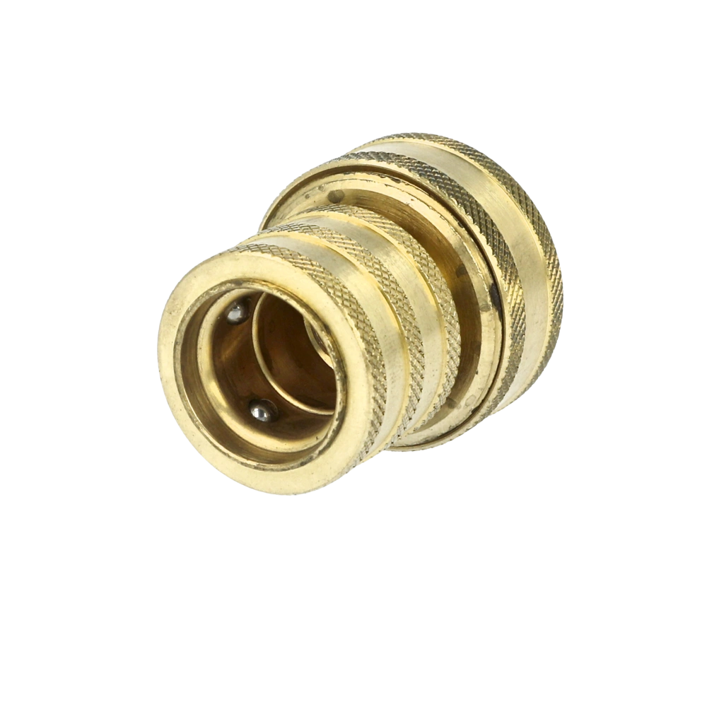 Schlauchanschlussstück 3/4" mit Wasserstop, messing