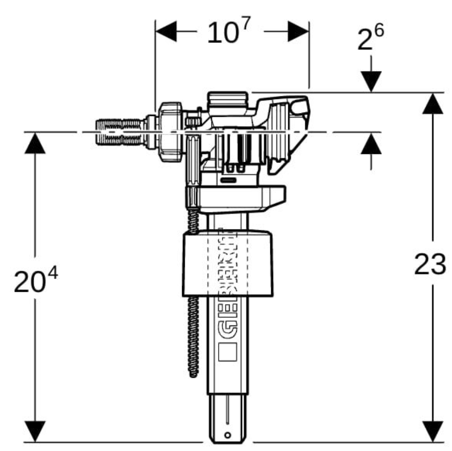 GEBERIT Typ 383 Füllventil, WA seitlich 3/8", Nippel aus Messing, für UP-SPK | 240705005