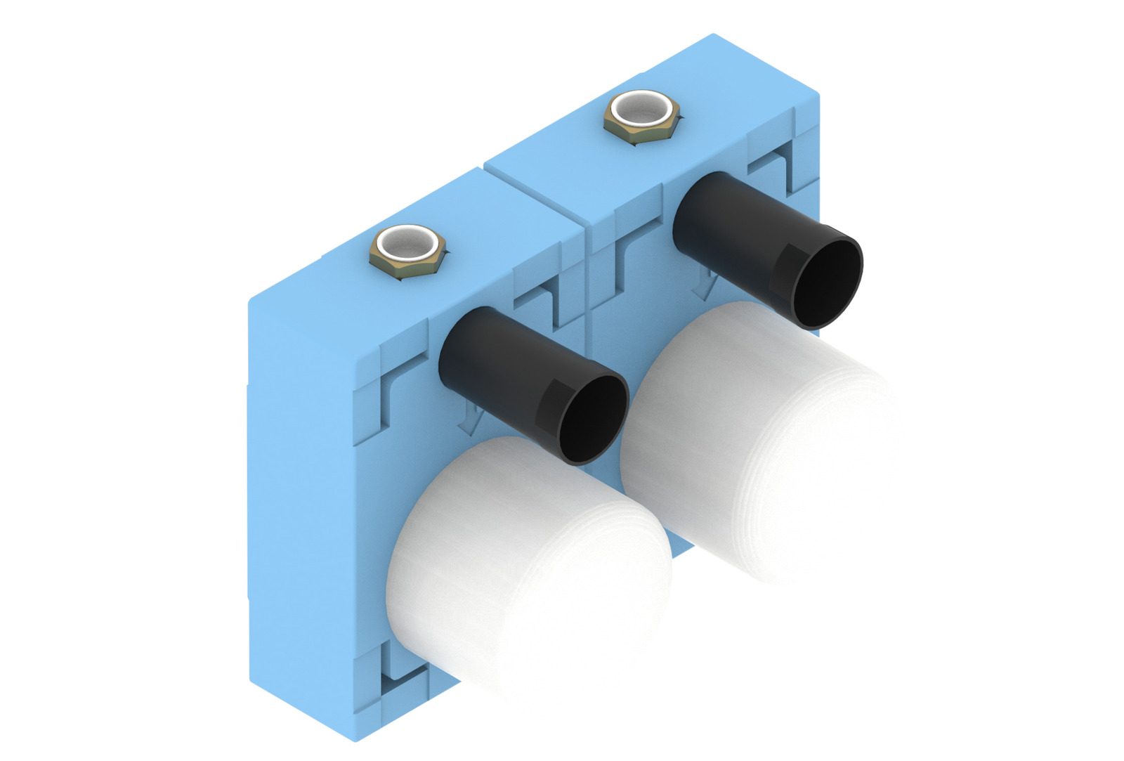 TRINNITY Montageblock Wasserzaehler DUO Messing, G2" KOAX, 3/4" | TRWZBDKO34MS