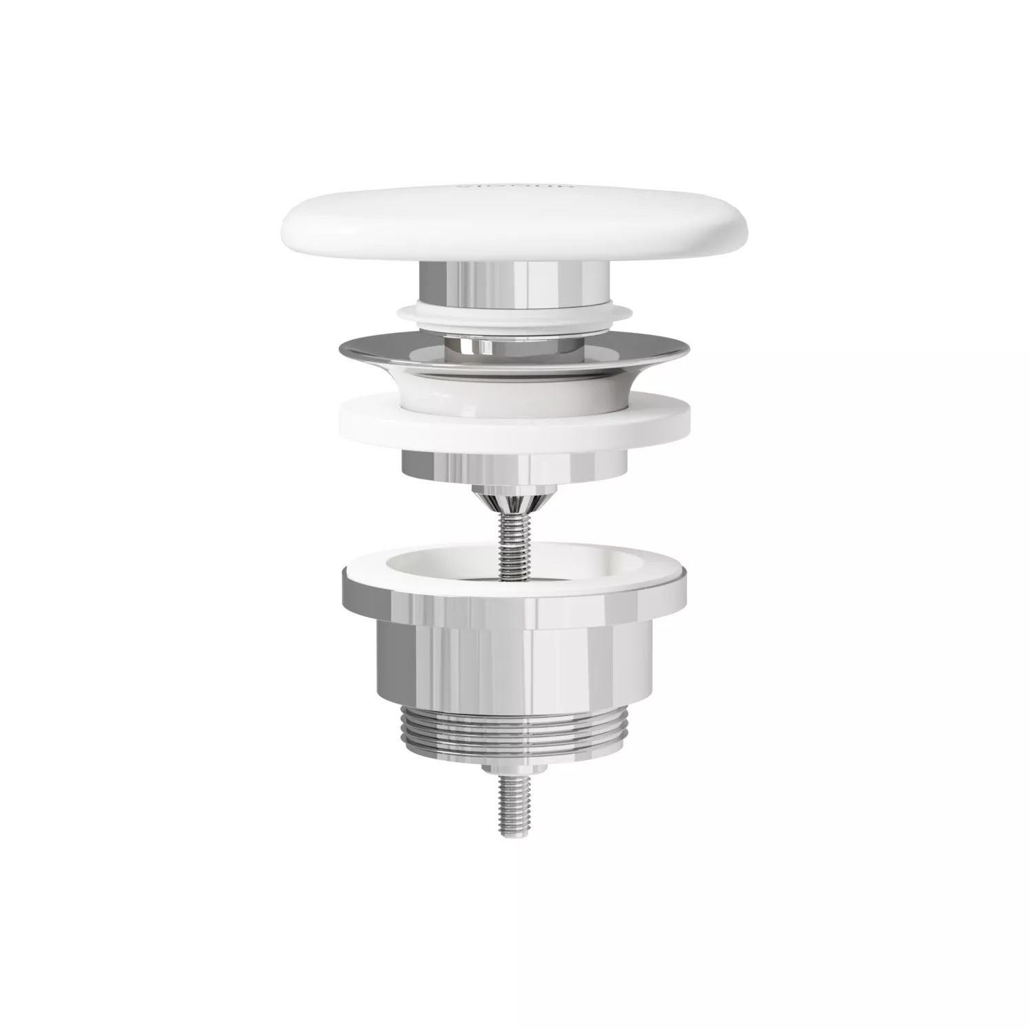VIGOUR Ablaufventil Push-Open, 1 1/4" m.keramischer Abdeckplatte white | WHITEPUSHO