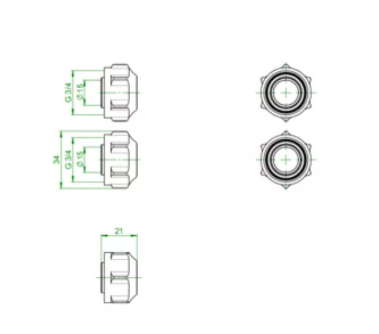 Oventrop Klemmringverschraub.-Set 15mm 3/4" AG vern. weichdichtend VPE=2 St. | 1016843