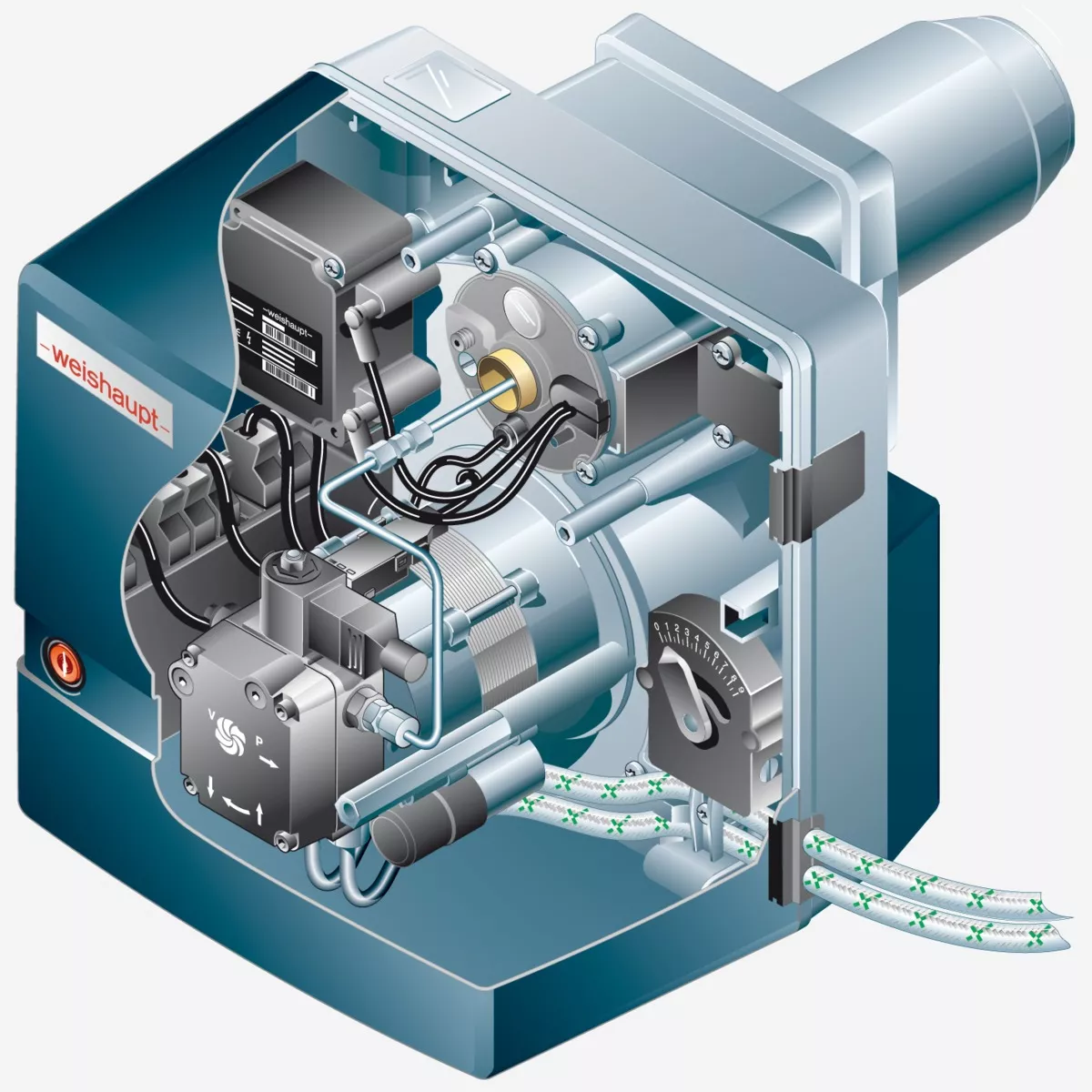Weishaupt Ölbrenner WL5/1-B ohne Stellantrieb, Vollautomatisch 21,5-40 kW Nr. 24105121