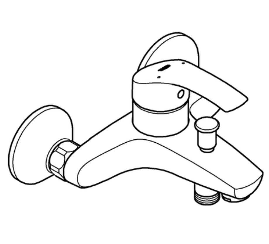 Grohe EH-Badebatterie Eurosmart Standard o.Garnitur verchromt | 3330000