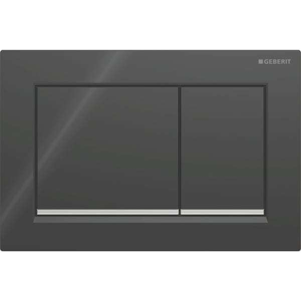 GEBERIT Abdeckpl.Omega30 für 2-Mengen-Spülung schwarz/hgl.verchromt/schwarz | 115.080.KM.1