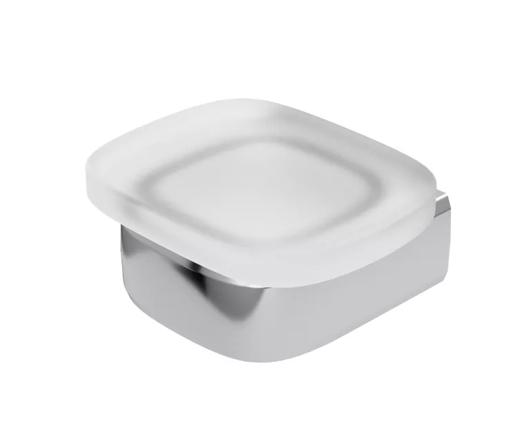 VIGOUR Seifenhalter derby style mit Glas verchromt | DESSH