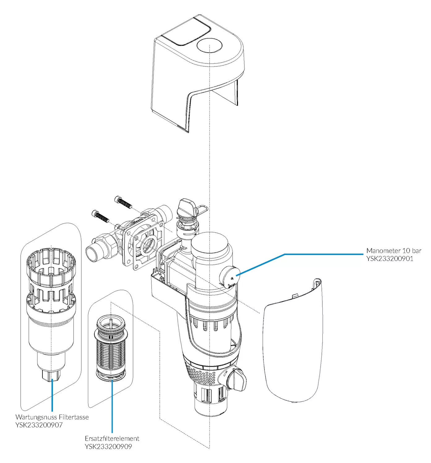CONEL CLEAR PRO R 20 / 25 / 32 / 40 / 50 Rückspülfilter mit Manometer und Einbauflansch | CLEARPR