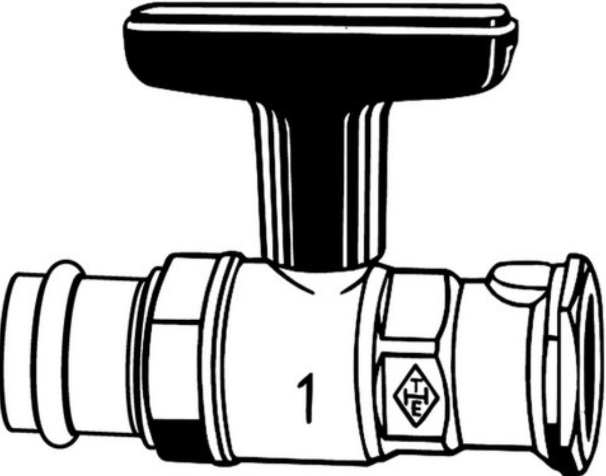 Heimeier Pumpenkugelhahn Globo P 28mm x 1" m.Pressanschl. Viega Sanpress | GLOBOP28