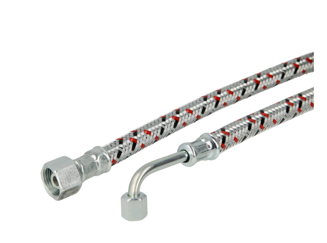 Ölschlauch für Körting SR T LLR/90° Rohrbogen 3/8" Überwurfmutter 1500 mm geeignet f. Biodiesel