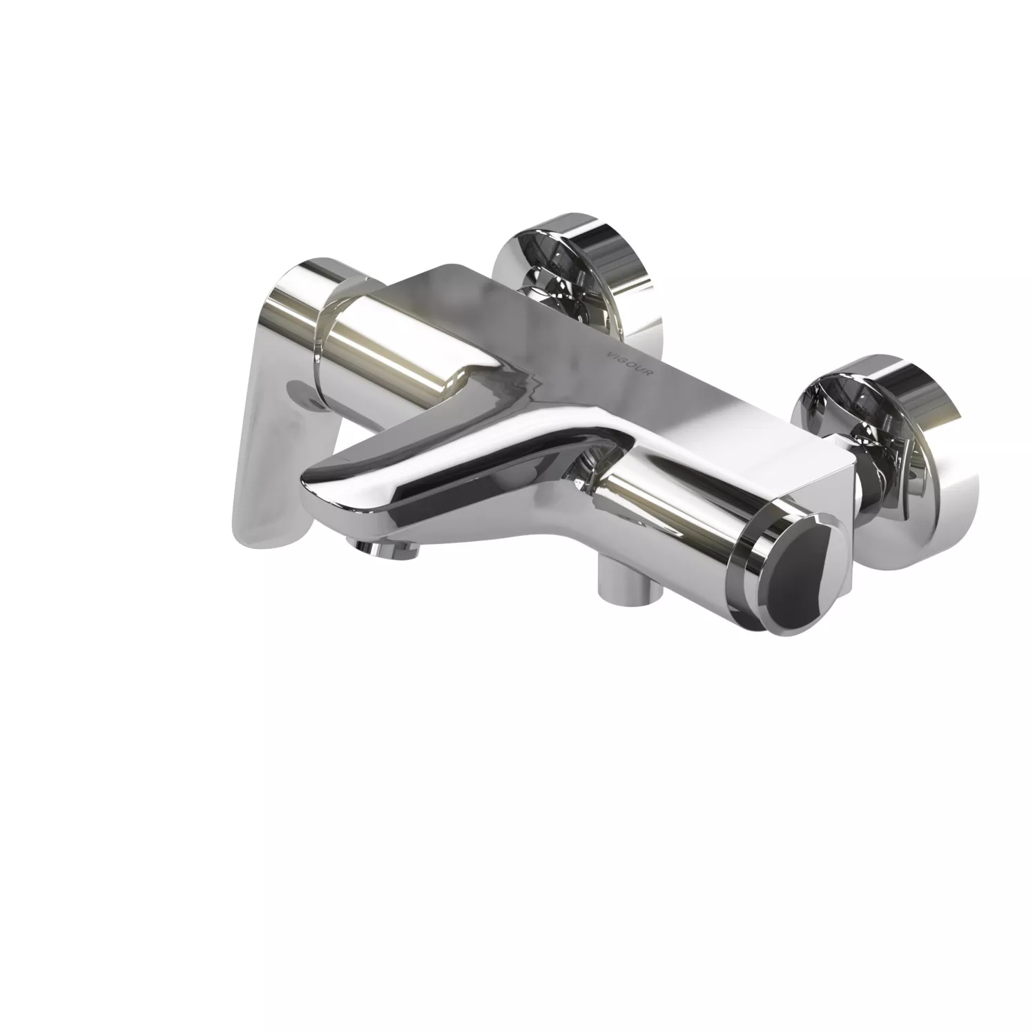 VIGOUR Einhand-AP-Badebatterie derby style ohne Brausegarnitur verchromt | DESW