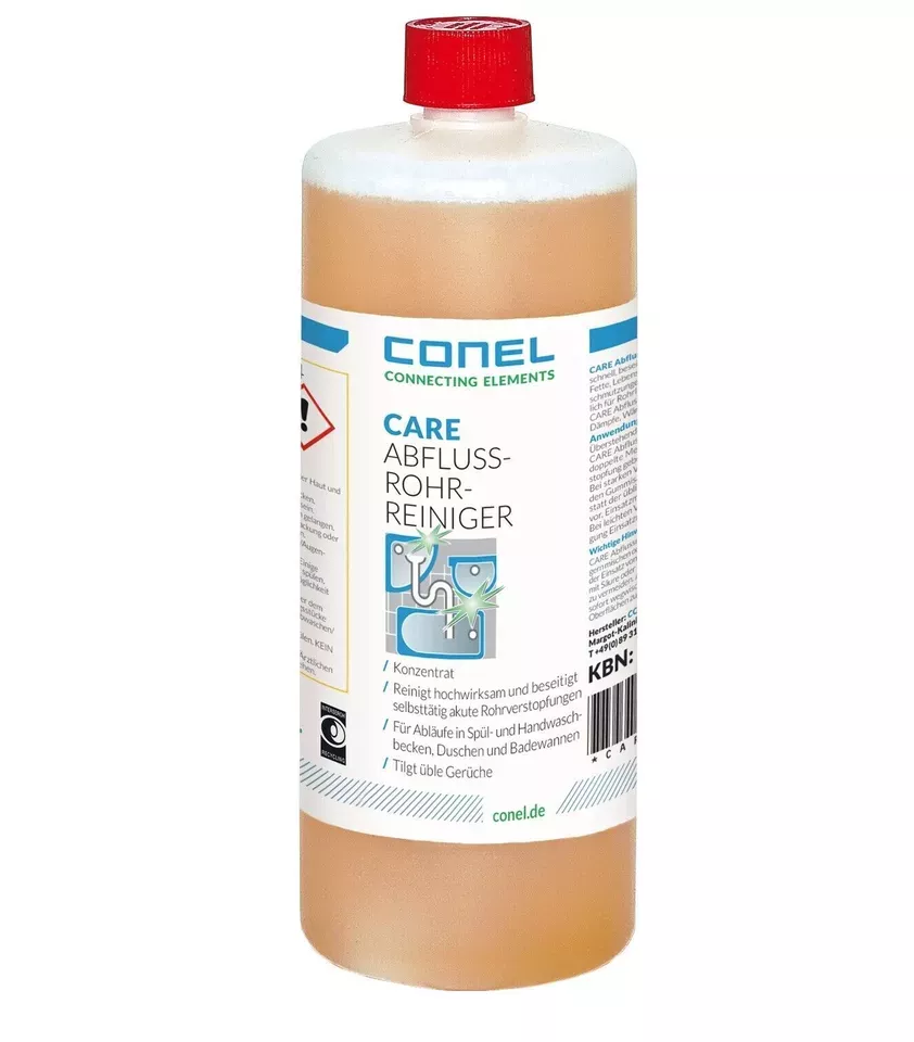 CONEL Care Sanit R77 Abflussrohr Reiniger 1 Liter Flasche Rohrreiniger Konzentrat