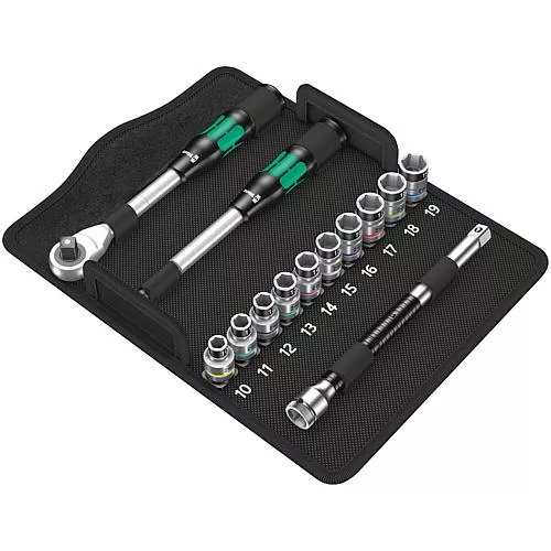 WERA Knarren-Satz, 1/2", 13-teilig, Hybrid-Knarre mit Umschalthebel Profi Tool Kundendienst
