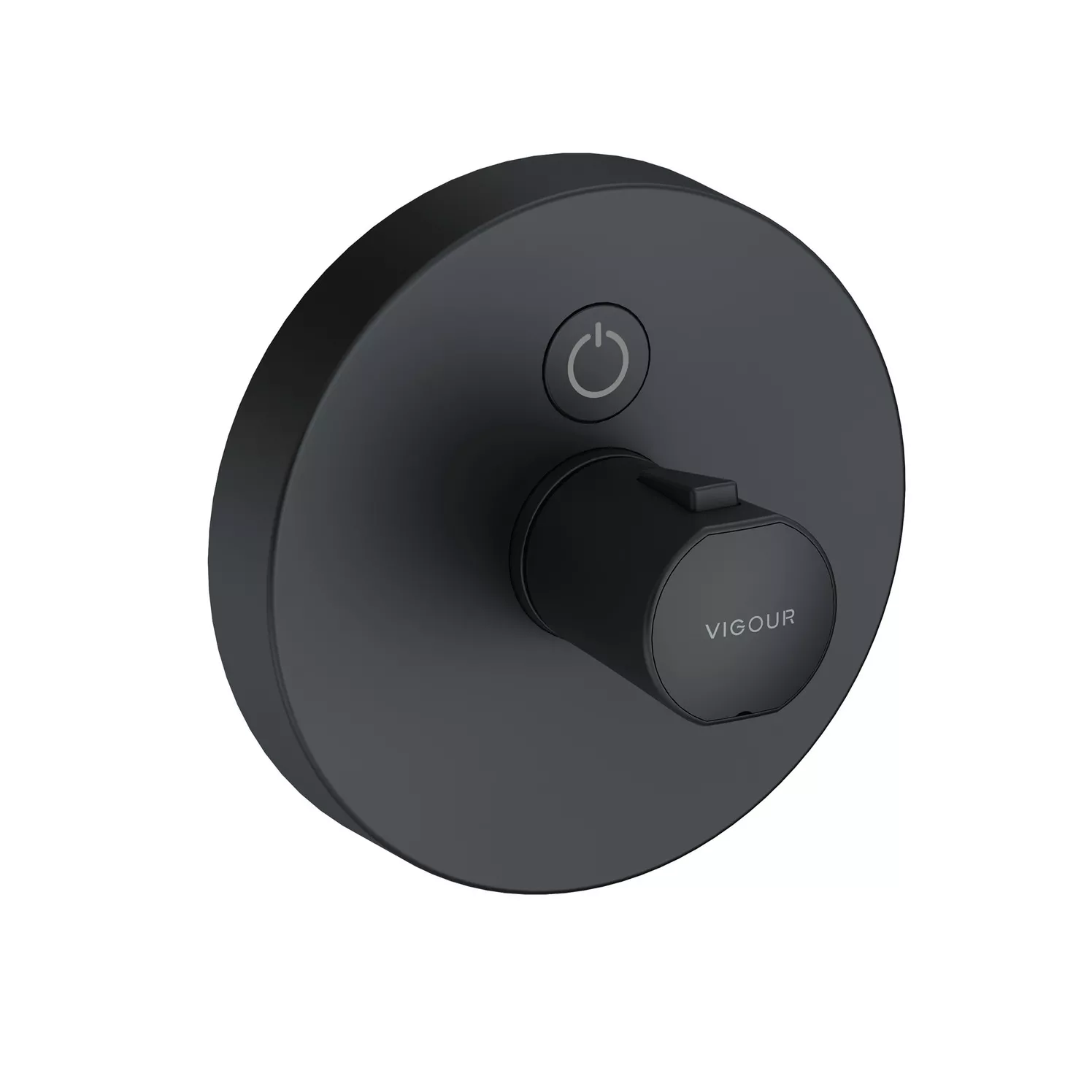 VIGOUR V4 Farbset TipTec Thermostat für VUPK 1 Verbraucher rund in Schwarz matt für modernes Badezimmer