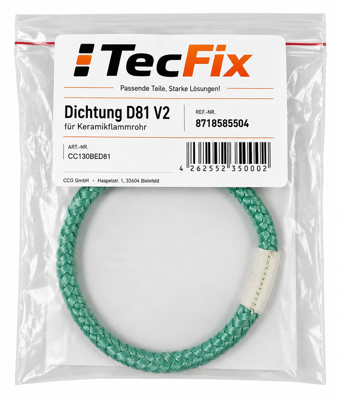 Dichtung Brennerrohr D81 für Buderus BE / BE-A / BZ | 1.0-2.3 Keramik-Flammrohr