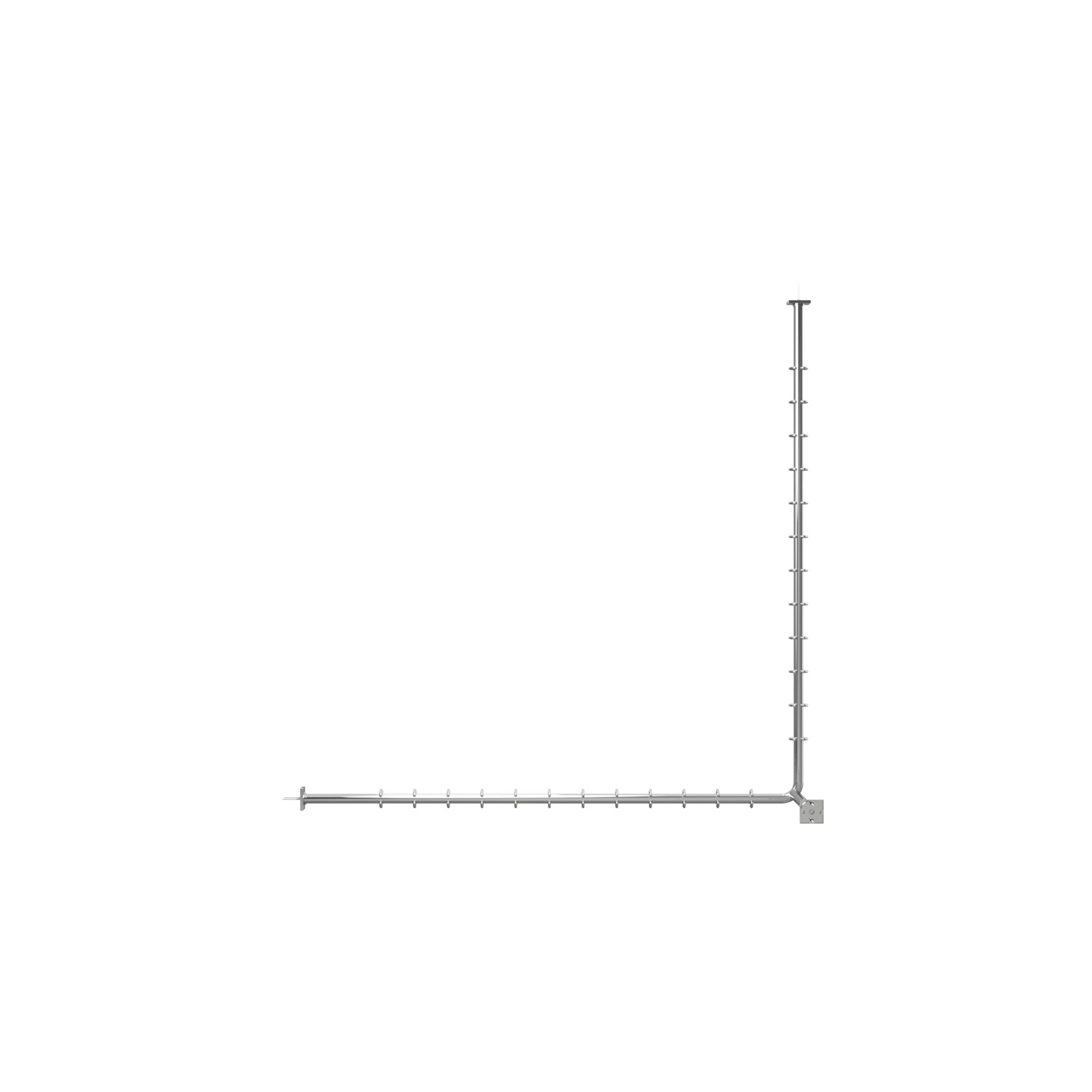 VIGOUR Winkelvorhangstangenset derby V3 plus 1200x1200mm verchr.m.Ring./Stütze | DEPVSW120