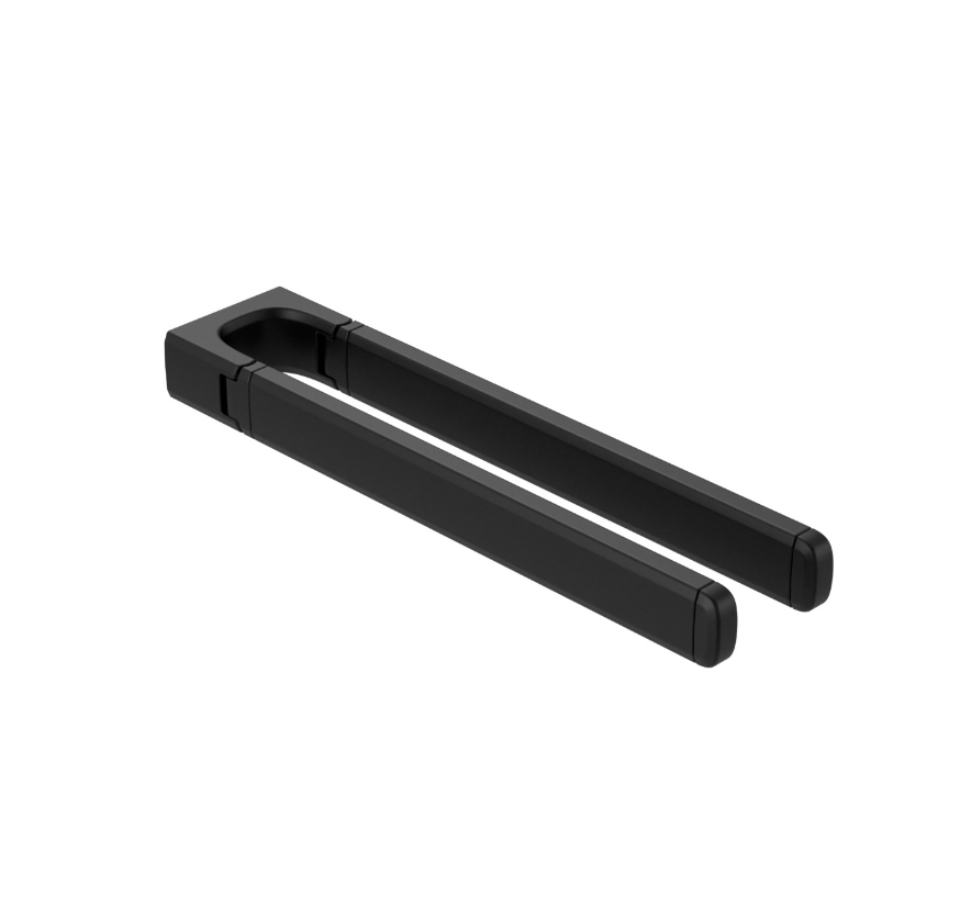 VIGOUR Handtuchhalter derby style 350 mm 2- teilig schwenkbar schwarz matt | DESHH35SM