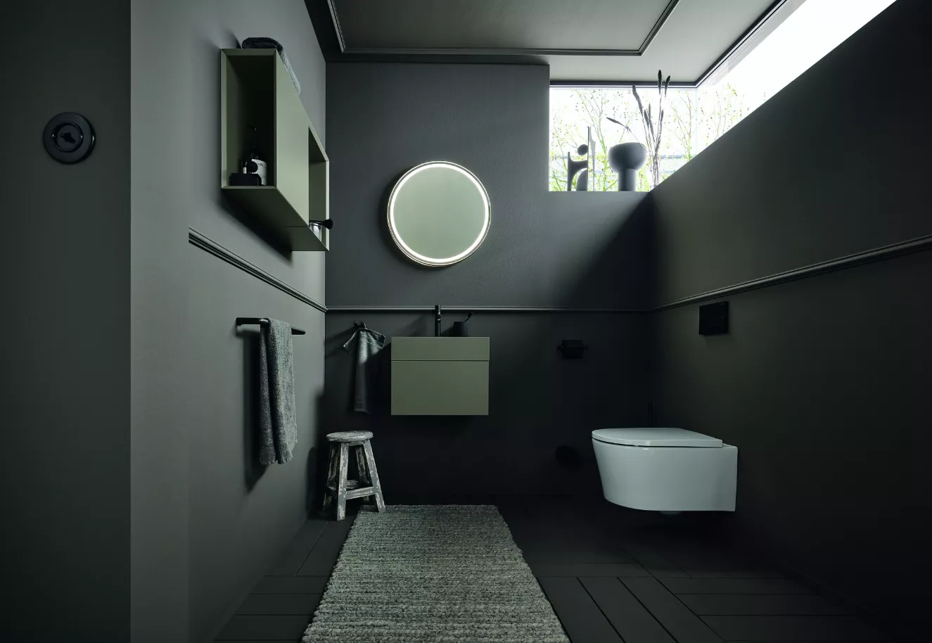 VIGOUR WC-Papierrollenhalter white ohne Deckel schwarz matt | WHPHOSM