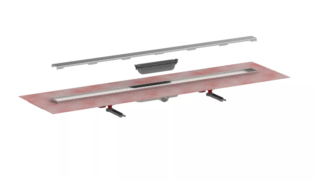 VIGOUR Designrinne 100 cm superflach – Edelstahl gebürstet | V3GKSF100