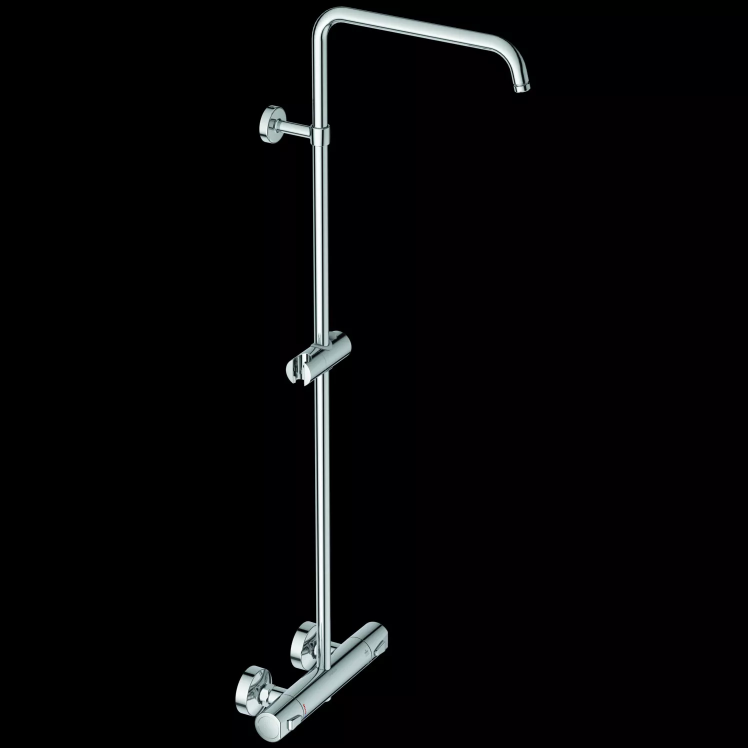 VIGOUR Clivia V2 Duschsystem mit Thermostat Safe-Tec ohne Kopfbrause, Handbrause und Schlauch für modernes Badezimmer