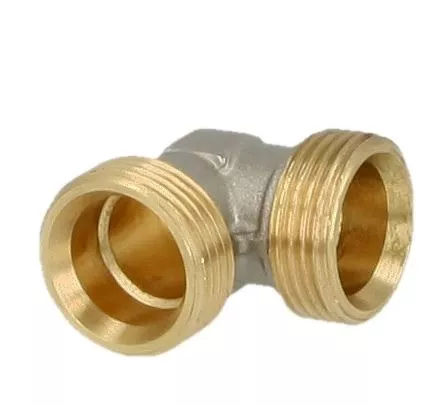 Winkelkupplung Messing außen vernickelt 3/4" Eurokonus x 3/4" Eurokonus