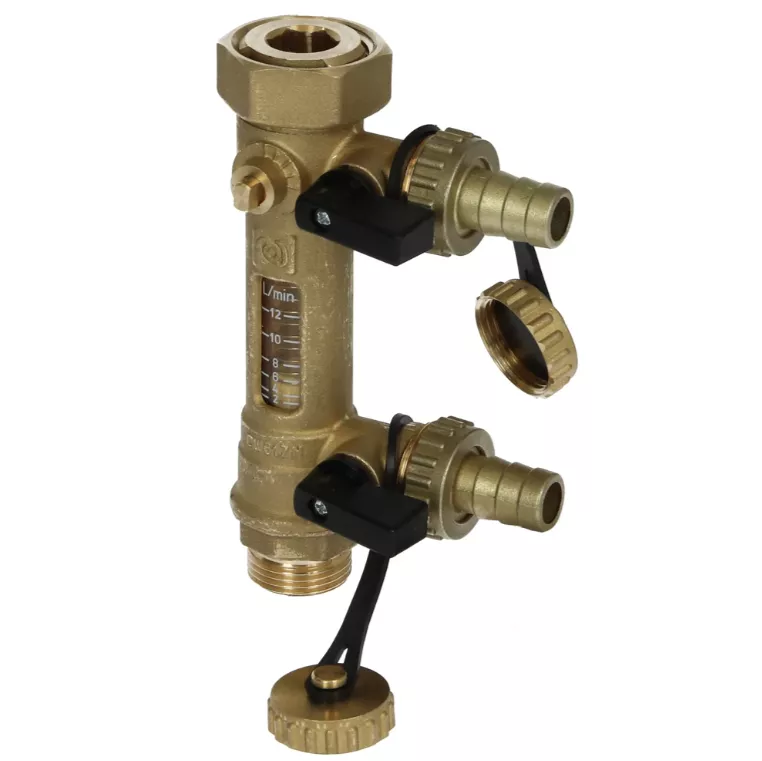 Solarkombiventil mit Durchflussmessung 3/4" AG x 1"