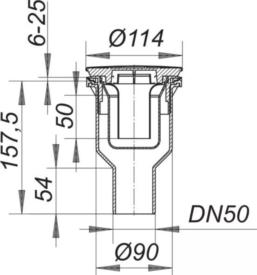 Dallmer Brausewannenabl. Orio 90mm DN 50 | 160218