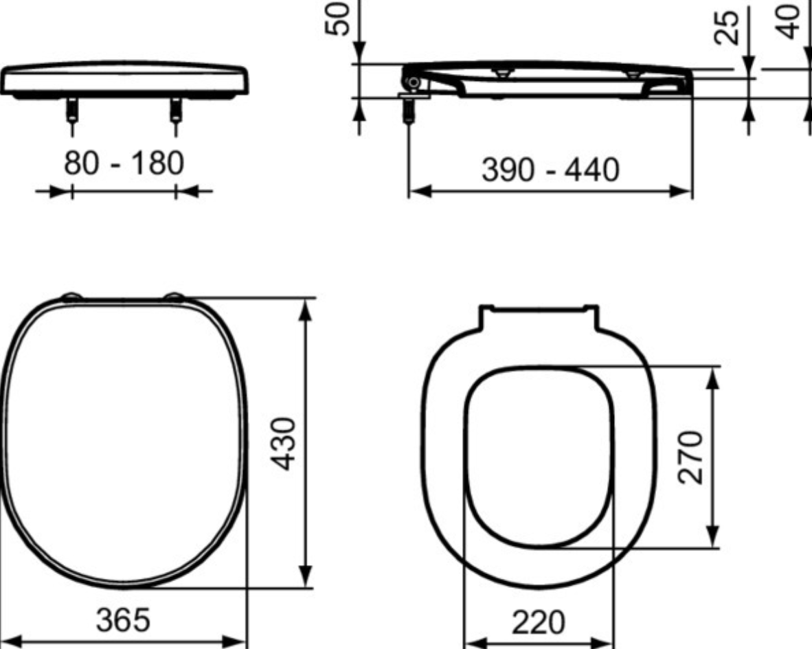 Ideal Standard WC-Sitz Connect m.Deckel weiss Scharniere Edelstahl | E712801