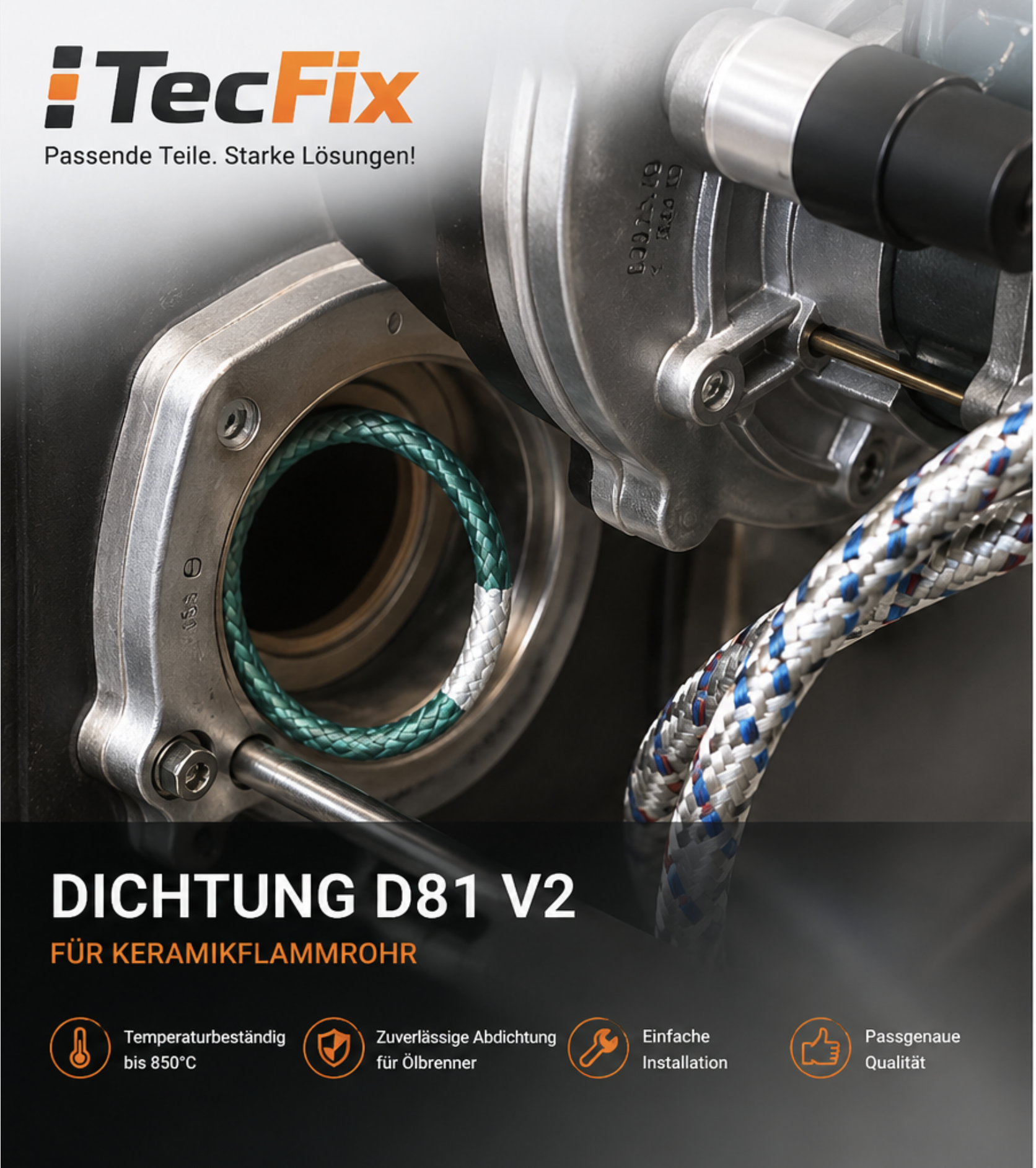 Dichtung Brennerrohr D81 für Buderus BE / BE-A / BZ | 1.0-2.3 Keramik-Flammrohr