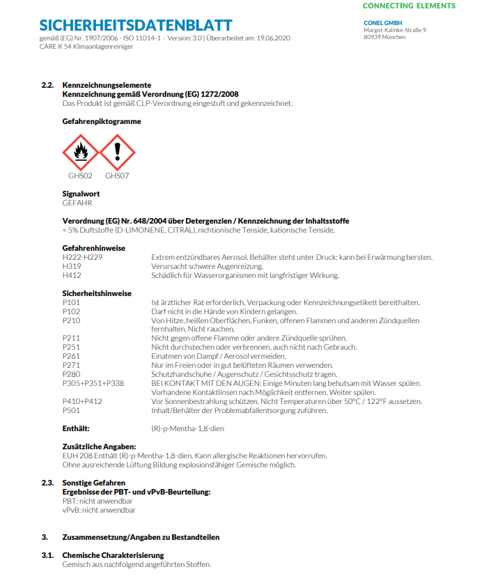CONEL CARE Klimaanlagenreiniger 400ml Spraydose Desinf.Geruchsvernichter | CAREKAR