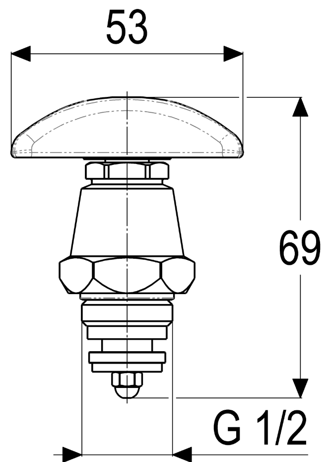 VIGOUR derby Oberteil 1/2" warm/kalt Dreikantgriff | YSHZ11009