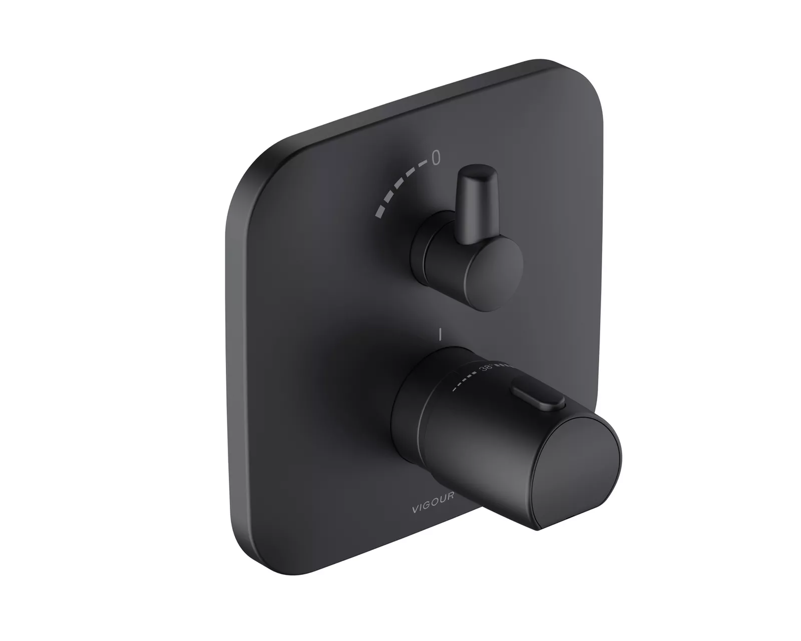 Farbset Thermostat Derby für VUPK in Schwarz Matt von VIGOUR mit Mengenregulierung – präzise Steuerung für modernes Badezimmer