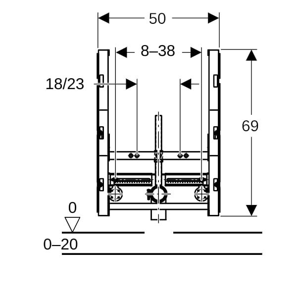 Geberit Wand-Bidet-Montageelement GIS für Einlocharmatur  | 461530001