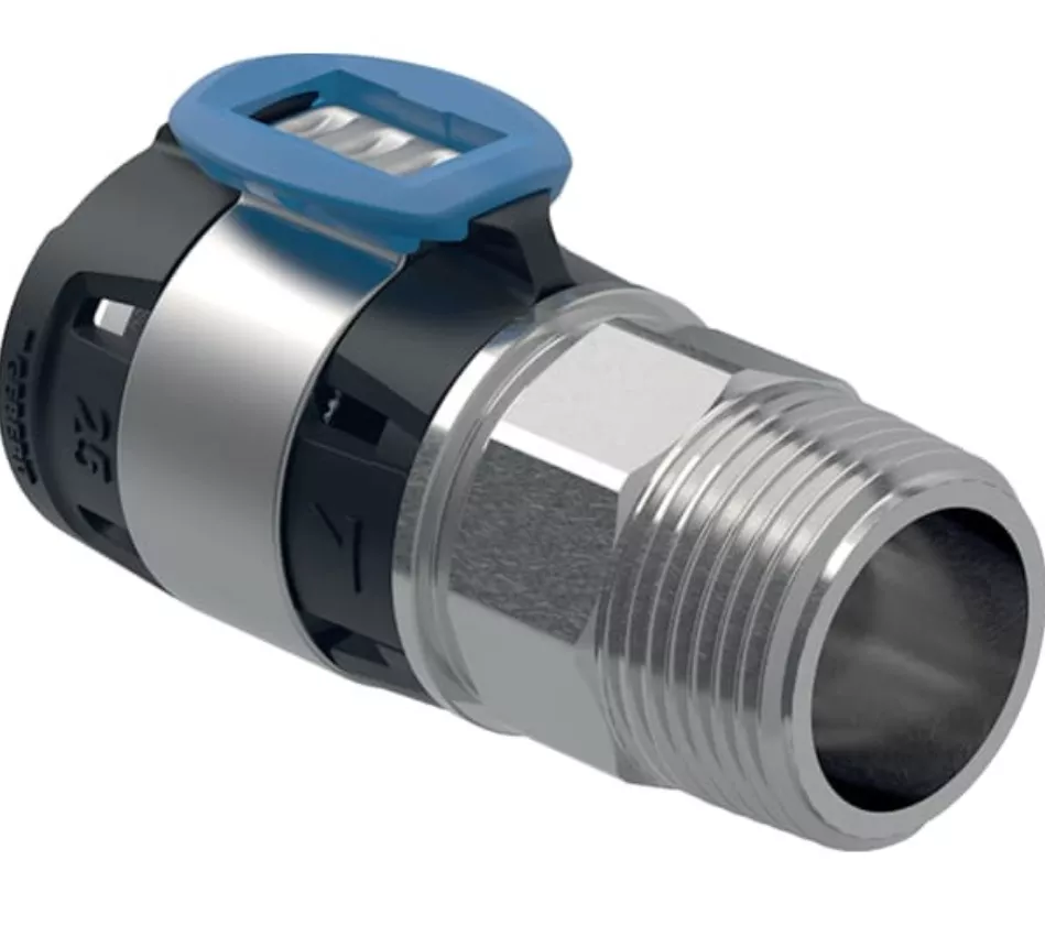 GEBERIT FlowFit Übergang mit Aussengewinde Edelstahl d20-R1/2 | 619.700.00.1