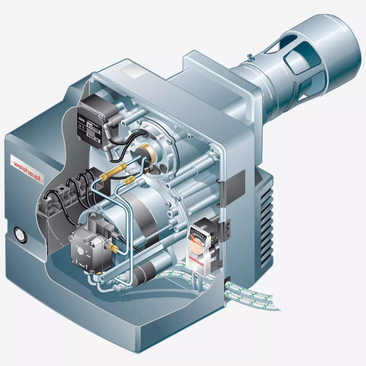 Weishaupt Ölbrenner WL10/2-D 1LN mit Stellantrieb W-St02/2 50-75 kW Nr.:24111025