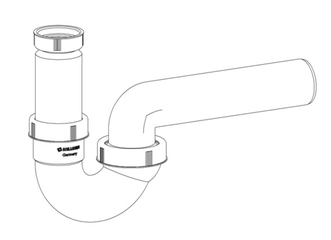 Dallmer Siphon f.Spüle 1 1/2"xDN 50 ohne Waschgeräteanschluss | 010223