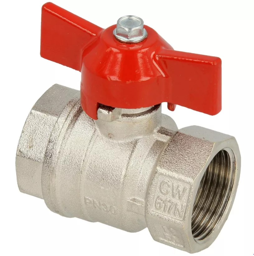 Messing Kugelhahn 3/8" IG/IG mit Flügelgriff PN25