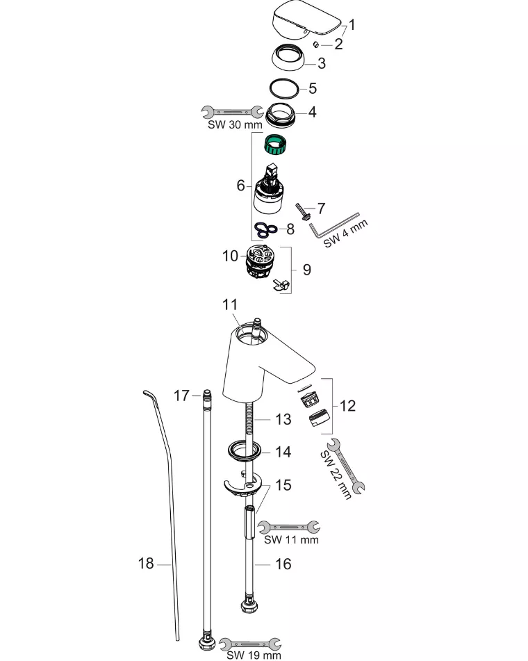 Hansgrohe Waschtischmischer 70 Logis Ausladung 107 mm chrom | 71070000