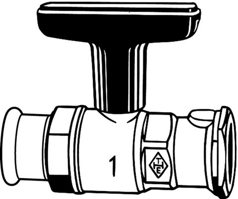 Heimeier Pumpenkugelhahn Globo P-S 28mm x 1" m.Pressanschl. Viega Sanpress | GLOBOPS28