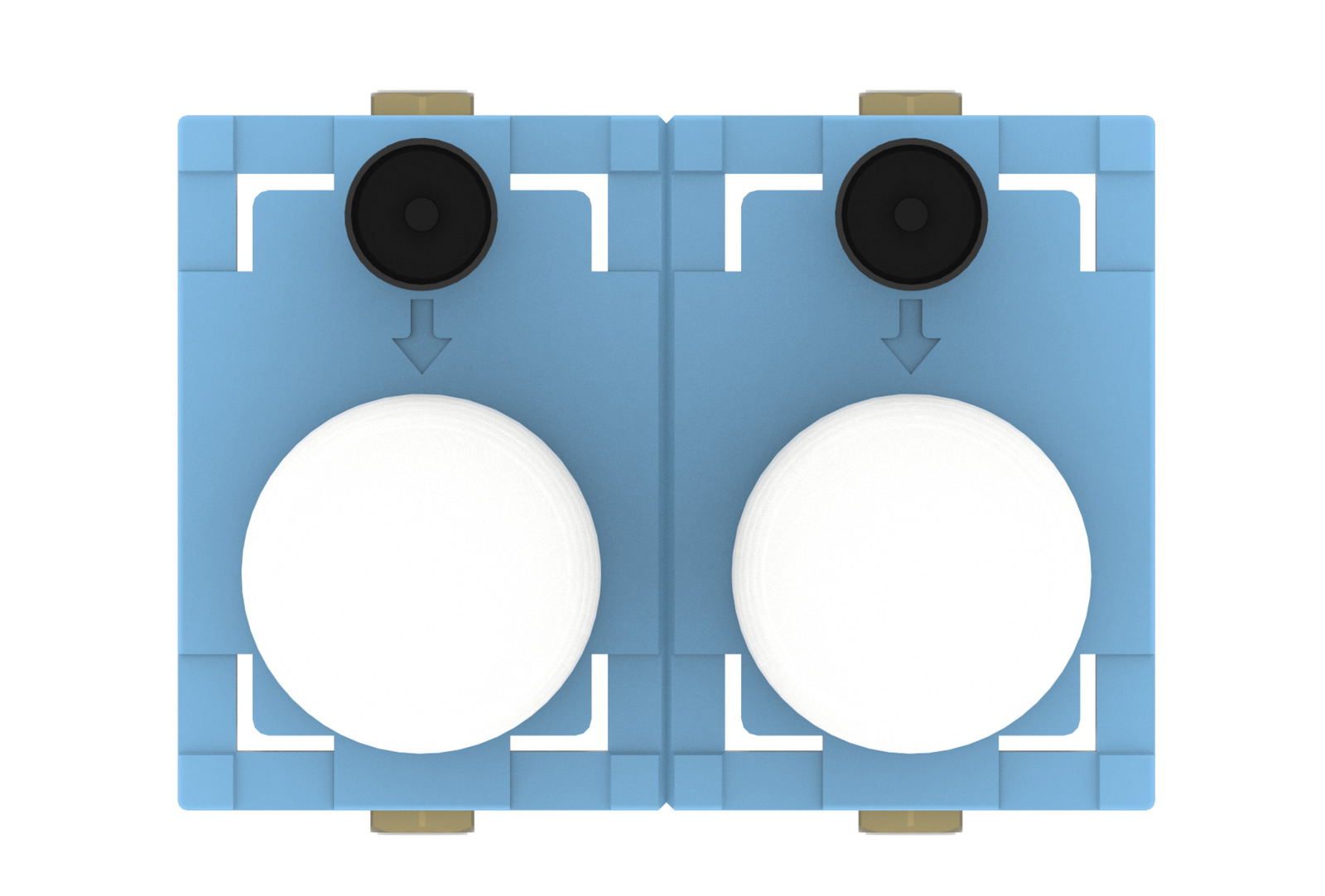 TRINNITY Montageblock Wasserzaehler DUO Messing, G2" KOAX, 3/4" | TRWZBDKO34MS