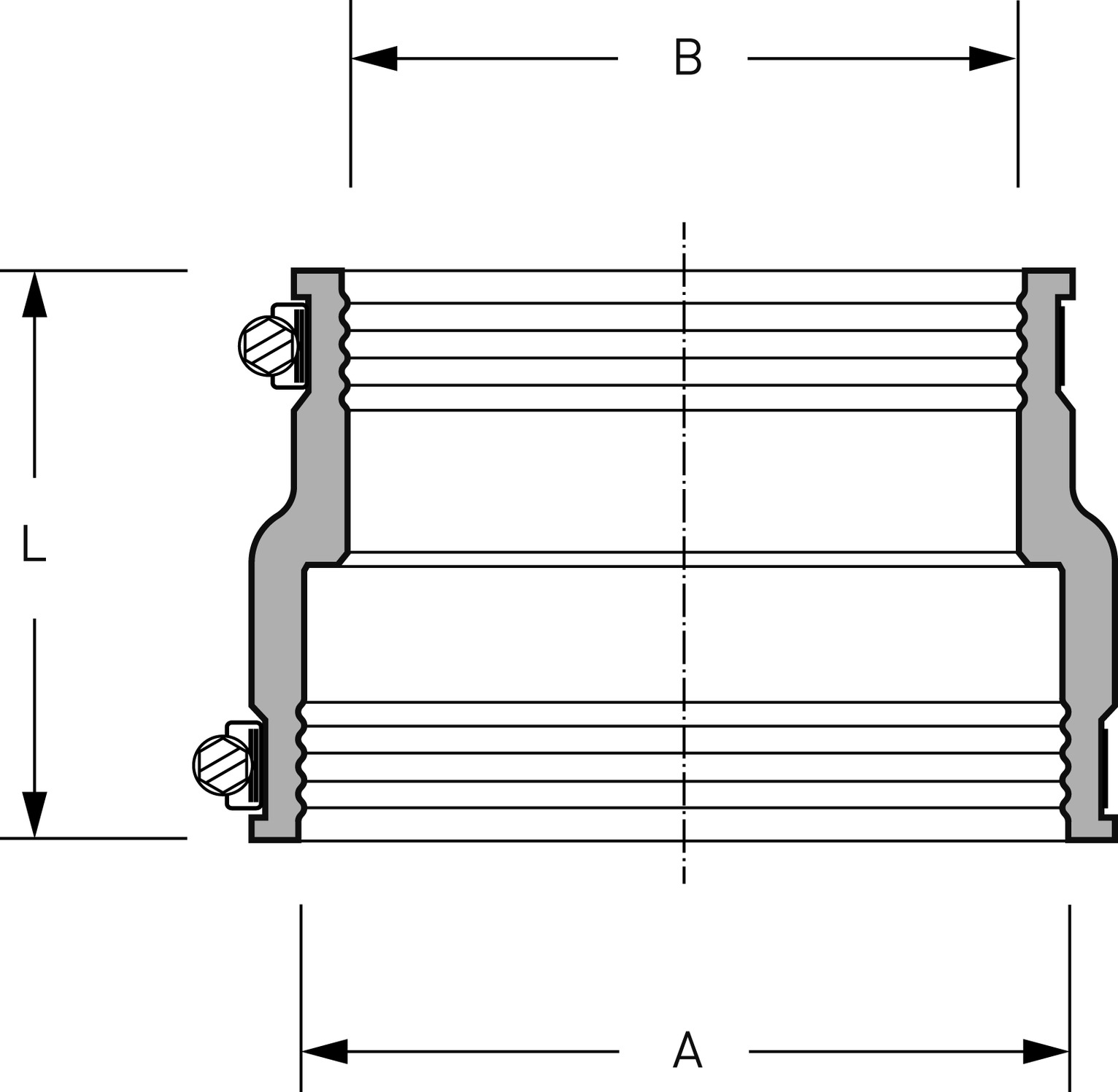 CONEL Gummi Adapterkupplung DRAIN LINK 144-160-x 110-125mm | CODLAK1602
