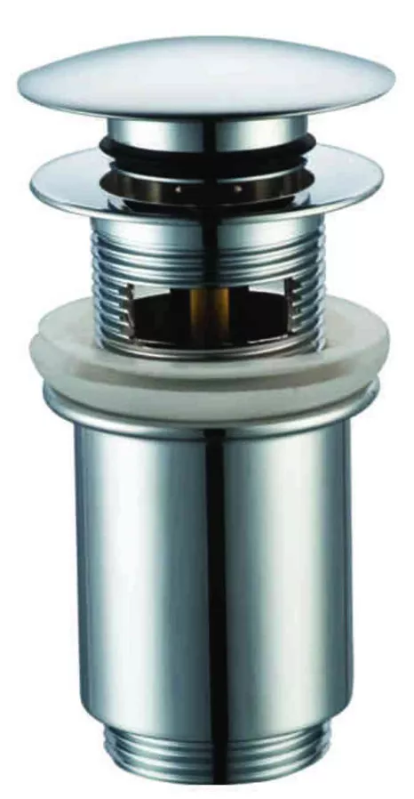 TRINNITY Ablaufventil Push-Open 1 1/4" verchromt für Waschtisch mit Überlauf | PUSHO