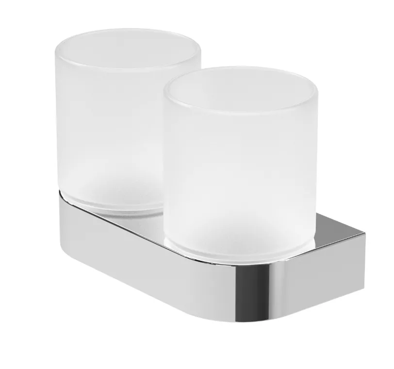 VIGOUR Doppelglashalter derby mit Glas verchromt | DEGHD