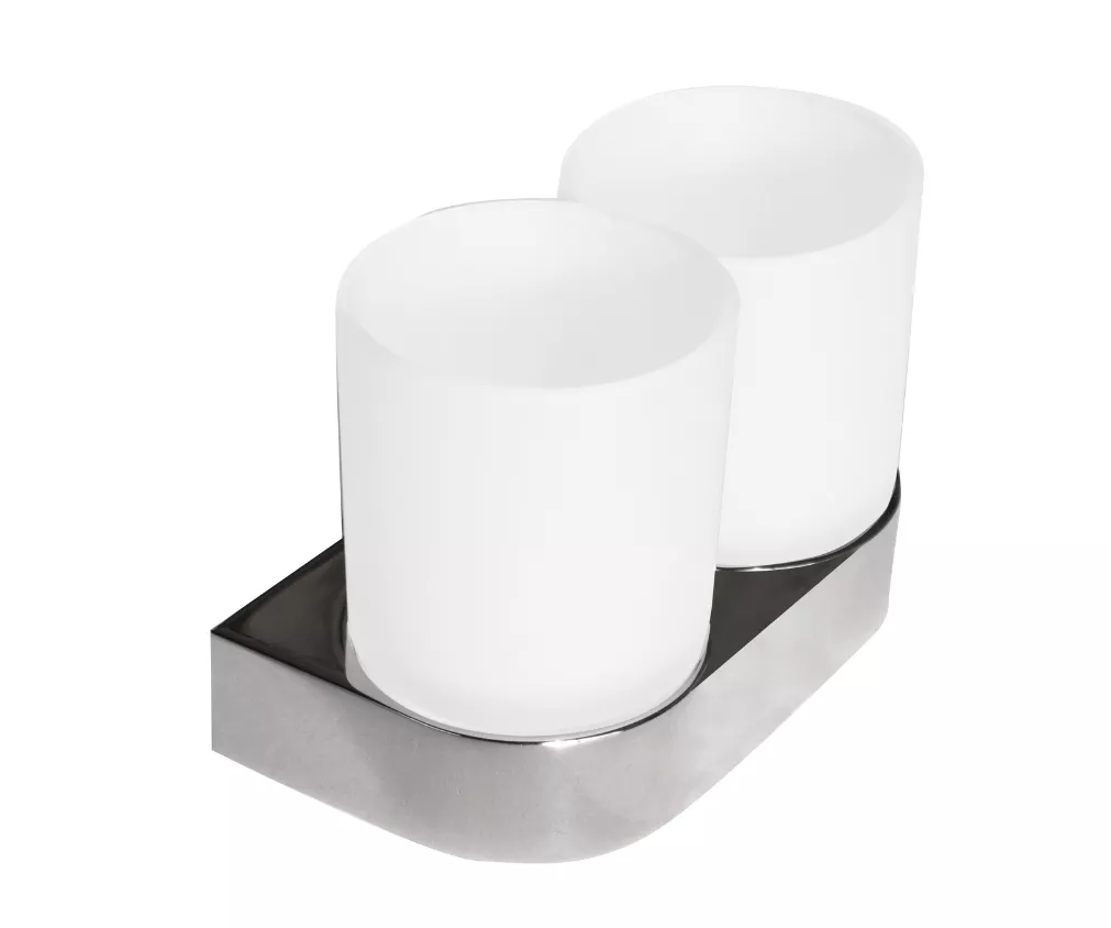 VIGOUR Doppelglashalter derby mit Glas verchromt | DEGHD