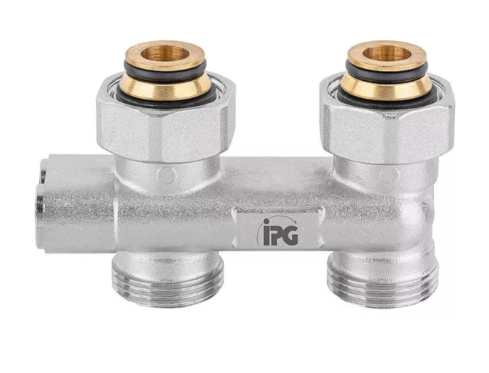 Umlenkstück Durchgangform DN 20 (3/4") mit Eurokonus-Einlegeteil, absperrbar